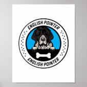 Englisch Pointer Peeking Illustration Abzeichen Poster (Vorne)