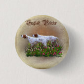 Englisch Pointer Tapestry Poster Triptych Acrylic Button (Vorderseite)