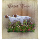 Englisch Pointer Tapestry Poster Triptych Acrylic  Duschvorhang (Vorderseite)