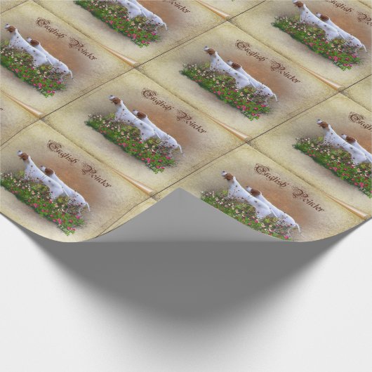 Englisch Pointer Tapestry Poster Triptych Acrylic  Geschenkpapier (Ecke)