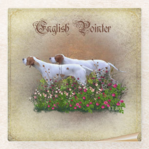 Englisch Pointer Tapestry Poster Triptych Acrylic  Glasuntersetzer