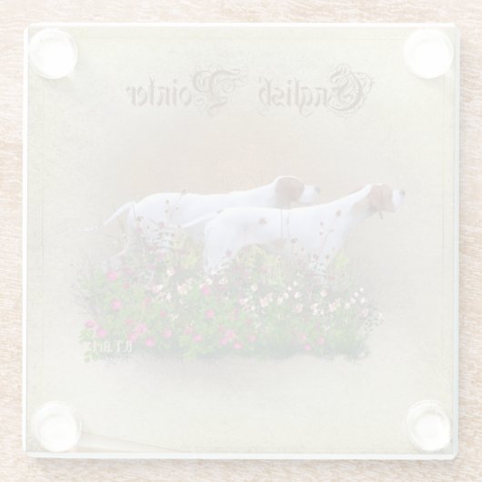 Englisch Pointer Tapestry Poster Triptych Acrylic Glasuntersetzer (Rückseite)