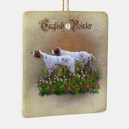 Englisch Pointer Tapestry Poster Triptych Acrylic  Keramikornament (Rechts)