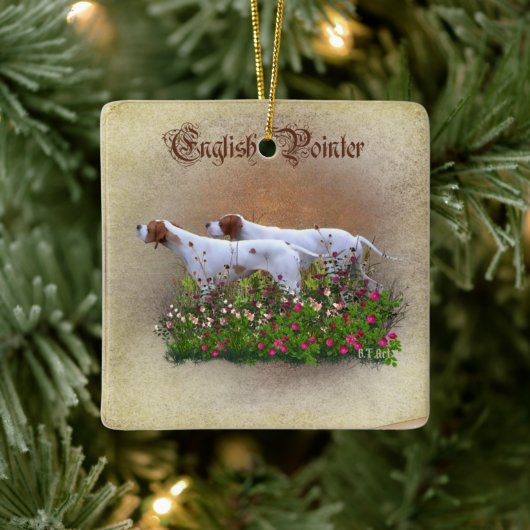 Englisch Pointer Tapestry Poster Triptych Acrylic  Keramikornament (Baum)