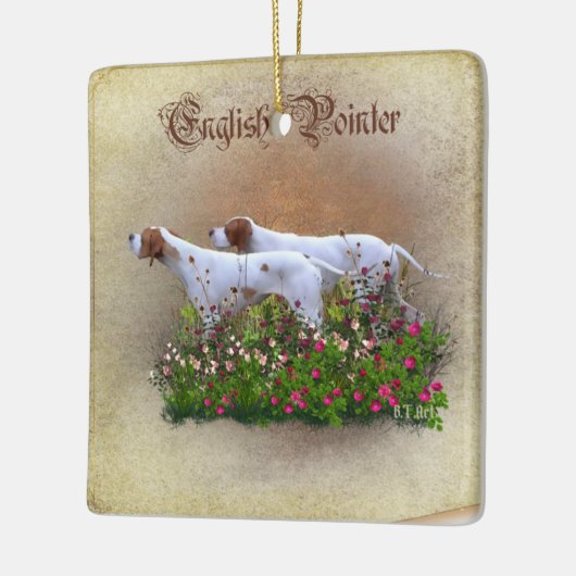 Englisch Pointer Tapestry Poster Triptych Acrylic Keramikornament (Links)