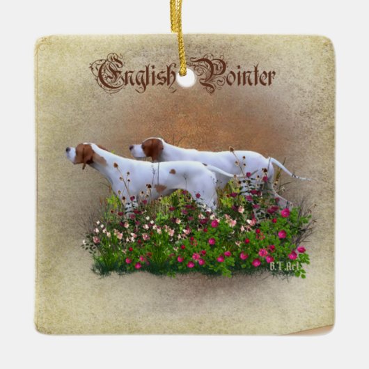 Englisch Pointer Tapestry Poster Triptych Acrylic  Keramikornament (Vorderseite)