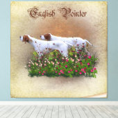 Englisch Pointer Tapestry Poster Triptych Acrylic  Leinwanddruck (Insitu (Holzboden))