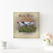 Englisch Pointer Tapestry Poster Triptych Acrylic Quadratische Wanduhr (Zuhause)
