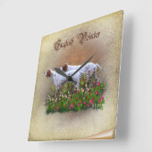 Englisch Pointer Tapestry Poster Triptych Acrylic Quadratische Wanduhr (Winkel)