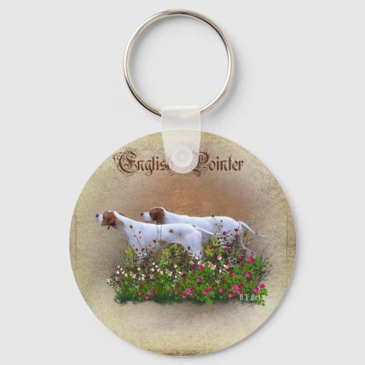 Englisch Pointer Tapestry Poster Triptych Acrylic Schlüsselanhänger (Vorderseite)
