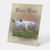 Englisch Pointer Tapestry Poster Triptych Acrylic  Sockelschild (Vorderseite)