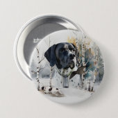 Englisch Pointer , Woodcock Jägersaison , Kunst Button (Vorne & Hinten)