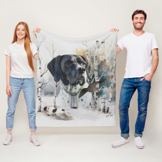 Englisch Pointer , Woodcock Jägersaison , Kunst Fleecedecke (Beispiel)