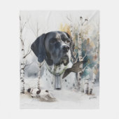 Englisch Pointer , Woodcock Jägersaison , Kunst Fleecedecke (Vorderseite)