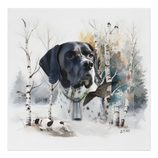 Englisch Pointer , Woodcock Jägersaison , Kunst Fotodruck (Vorne)