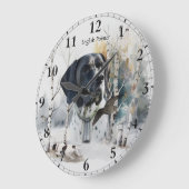 Englisch Pointer , Woodcock Jägersaison , Kunst Große Wanduhr (Winkel)