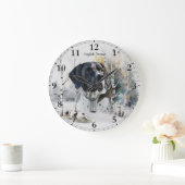 Englisch Pointer , Woodcock Jägersaison , Kunst Große Wanduhr (Zuhause)