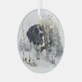 Englisch Pointer , Woodcock Jägersaison , Kunst Ornament Aus Glas (Vorderseite links)