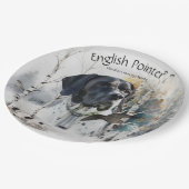 Englisch Pointer , Woodcock Jägersaison , Kunst Pappteller (Schrägansicht)