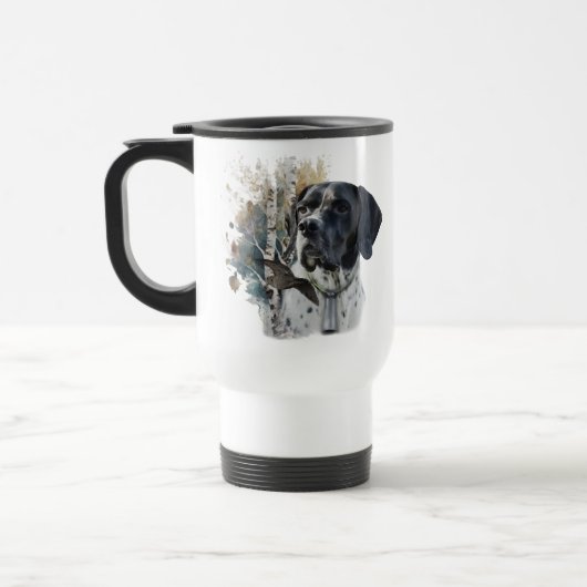 Englisch Pointer , Woodcock Jägersaison , Kunst Reisebecher (Links)