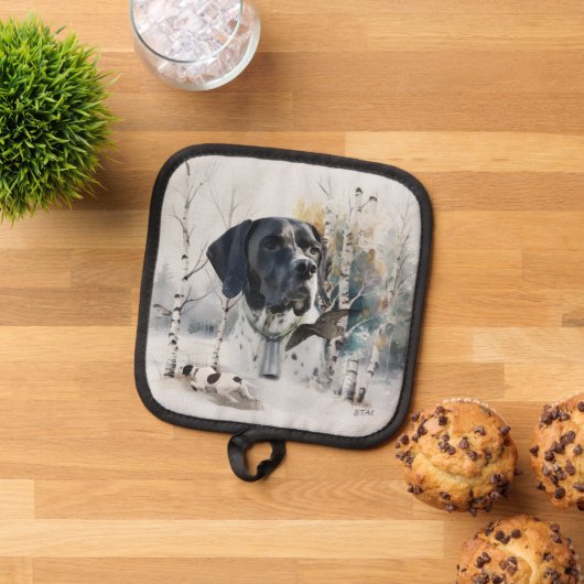 Englisch Pointer , Woodcock Jägersaison , Kunst Topflappen (Oben Unten)