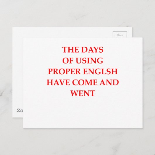 ENGLISCH POSTKARTE (Vorne/Hinten)