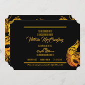 ENGLISCH-Quinceñera MASQUERADE Einladung (Vorne/Hinten)