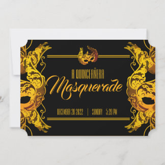 ENGLISCH-Quinceñera MASQUERADE Einladung
