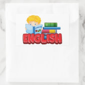Englisch Rechteckiger Aufkleber (Tasche)