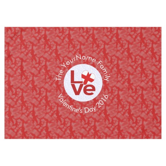 Englisch Red LIEBE Flag Personalisiert Tischdecke (Vorderseite (Horizontal))