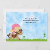 Englisch Reiten Birthday Einladung ~ Girls (Rückseite)