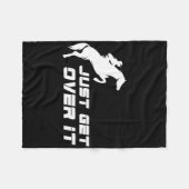 Englisch Riding Hunter Jumper Girl Reiten Fleecedecke (Vorderseite (Horizontal))