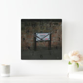 Englisch Road Sign personalisiert Quadratische Wanduhr (Zuhause)