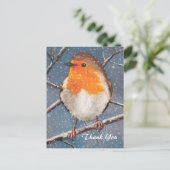 ENGLISCH ROBIN: ARTWORT: DANKE POSTKARTE (Stehend Vorderseite)