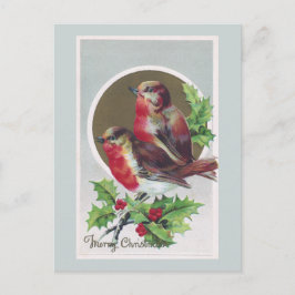 Englisch Robins and Holly Vintage Weihnachten