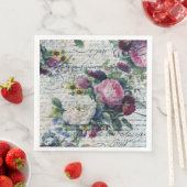 Englisch Rose Florals Ephemerial Writing Decoupage Serviette (Beispiel)