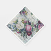 Englisch Rose Florals Ephemerial Writing Decoupage Serviette (Ecke)