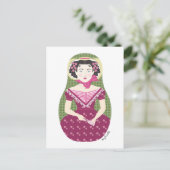 Englisch Rose Matryoshka Postcard Postkarte (Stehend Vorderseite)