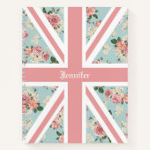 Englisch Rose Union Jack Floral Custom Notizbuch (Vorderseite)