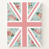 Englisch Rose Union Jack Floral Custom Notizbuch (Rückseite)