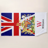 Englisch Royal Wappen Monogram Beach Handtuch (Vorderseite)