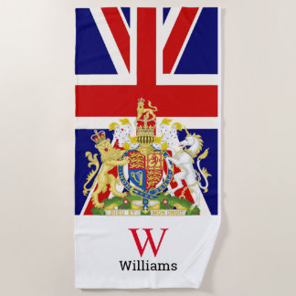 Englisch Royal Wappen Monogram Beach Handtuch