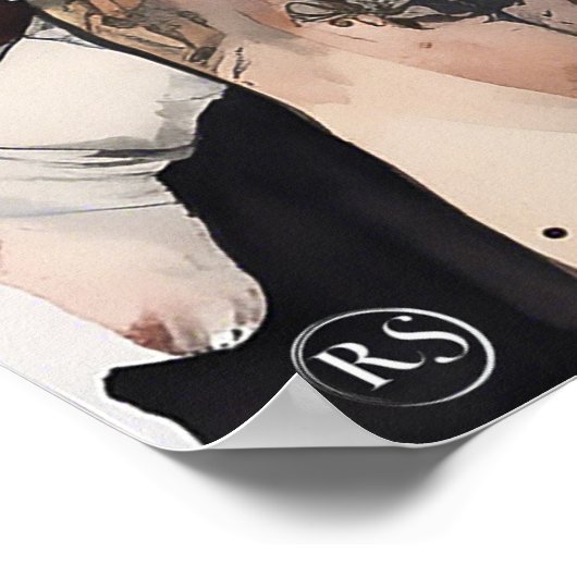 Englisch Rugby Art Print Poster (Ecke)