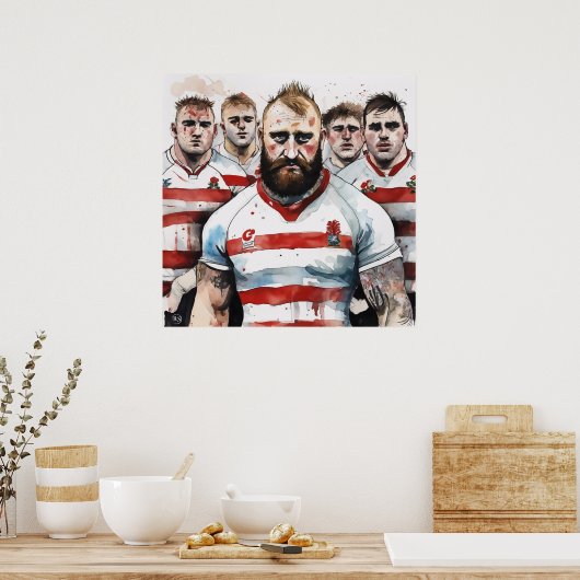 Englisch Rugby Art Print Poster (Küche)