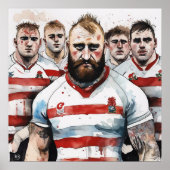 Englisch Rugby Art Print Poster (Vorne)