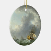 Englisch-Schiffe, die vor einem Sturm laufen (Öl Keramikornament (Rechts)