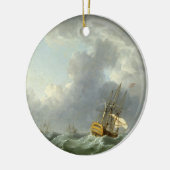 Englisch-Schiffe, die vor einem Sturm laufen (Öl Keramikornament (Links)
