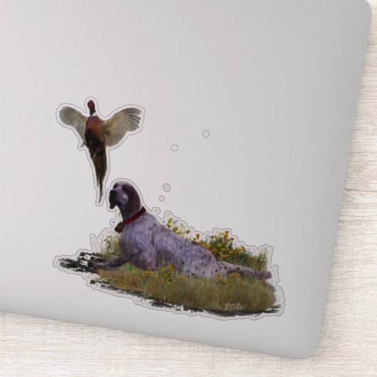 Englisch Setter, Fasanierjagd Aufkleber (Detail)