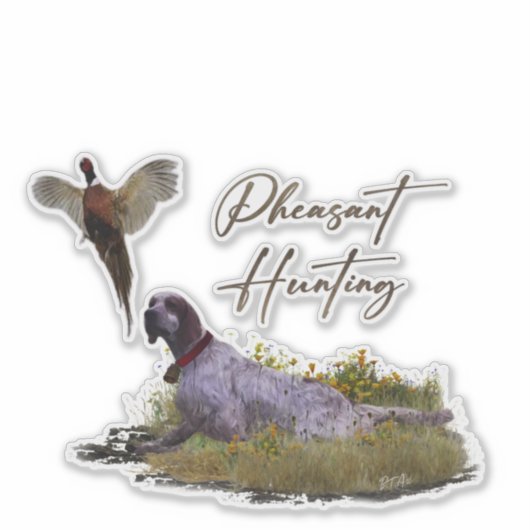 Englisch Setter, Fasanierjagd Aufkleber (Vorderseite)