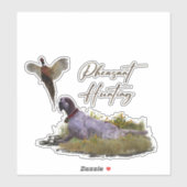 Englisch Setter, Fasanierjagd Aufkleber (Blatt)